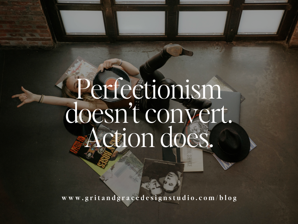 perfectionism in branding, branding strategy tips, stop procrastinating in business, perfectionism vs productivity, brand launch advice, messy action branding, confidence in branding, overcome perfectionism entrepreneur
